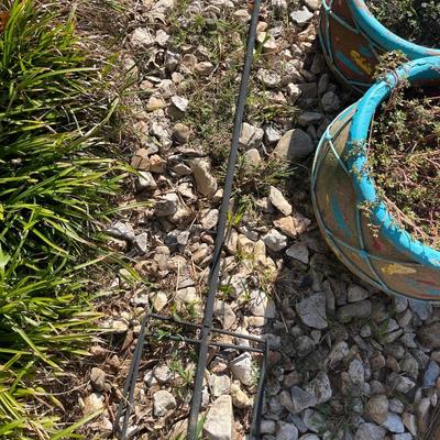 Outdoor pots and flag hanger
