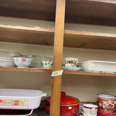 Red serving Dishes, Casserole glass pans, cups & Saucers