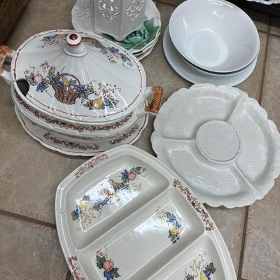Milk glass and other items