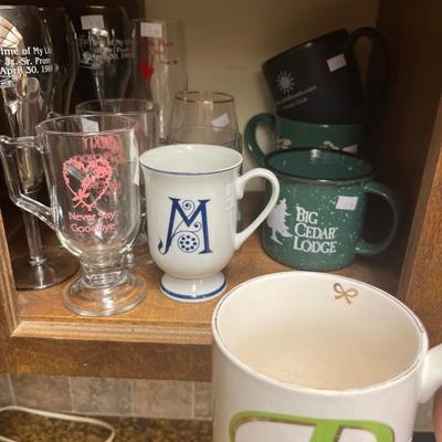 Glass and coffee mugs
