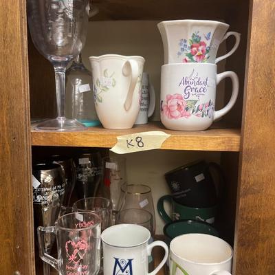 Glass and coffee mugs