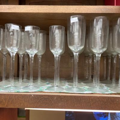 Champagne glasses and holiday gem glasses