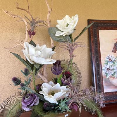Original Art, Wine & Glass Holder, Floral