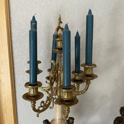 BREVETTATO ~ 3 Pc ITALIAN IMPERIAL CLOCK & MATCHING CANDELABRAS