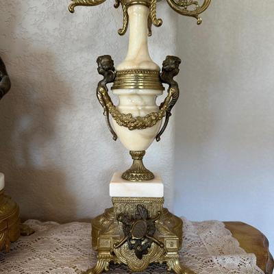 BREVETTATO ~ 3 Pc ITALIAN IMPERIAL CLOCK & MATCHING CANDELABRAS