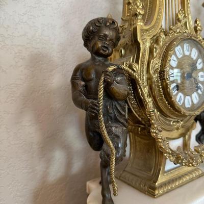 BREVETTATO ~ 3 Pc ITALIAN IMPERIAL CLOCK & MATCHING CANDELABRAS