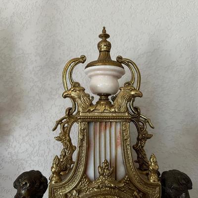 BREVETTATO ~ 3 Pc ITALIAN IMPERIAL CLOCK & MATCHING CANDELABRAS