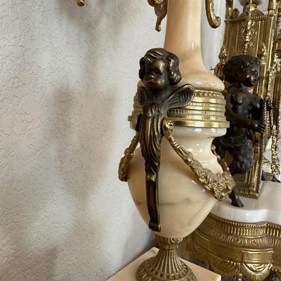 BREVETTATO ~ 3 Pc ITALIAN IMPERIAL CLOCK & MATCHING CANDELABRAS