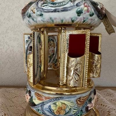 CAPODIMONTE MUSIC BOX LIPSTICK CIGARETTE HOLDER
