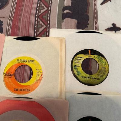 THE BEATLES TOGETHER AND ON THEIR OWN VINYL 45's
