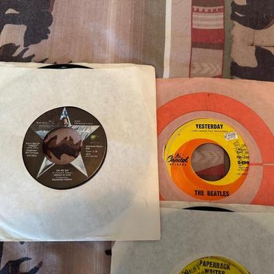 THE BEATLES TOGETHER AND ON THEIR OWN VINYL 45's