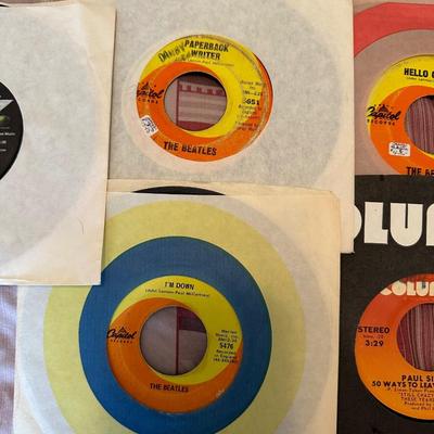 THE BEATLES TOGETHER AND ON THEIR OWN VINYL 45's