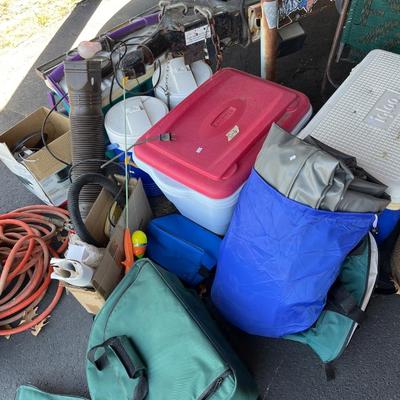 Ice chest, Blow up mattress, igloo