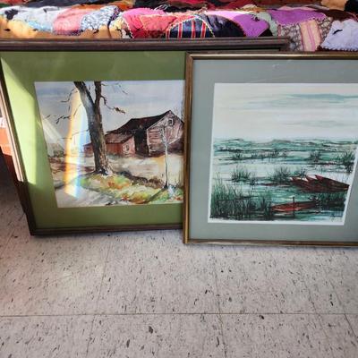 Pair of nature framed pictures