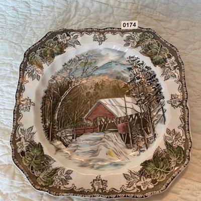 Johnson Brothers-covered bridge-plate