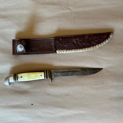 WESTERN FIXED BLADE KNIFE W/SHEATH