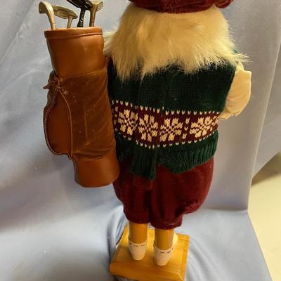 Santa golfer nutcracker