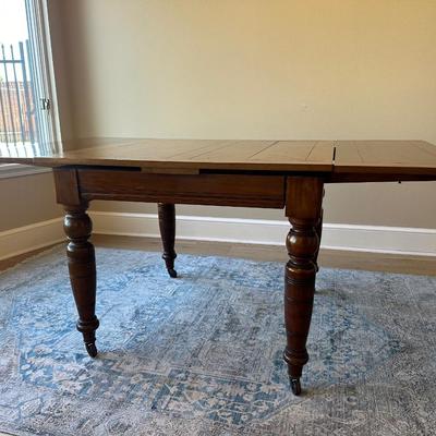 Antique Slide Out Leaves Dining Table