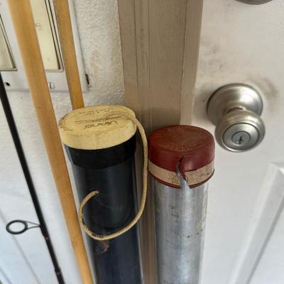 FISHING POLES AND 2 POLE TUBES