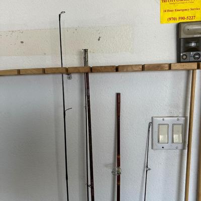 FISHING POLES AND 2 POLE TUBES