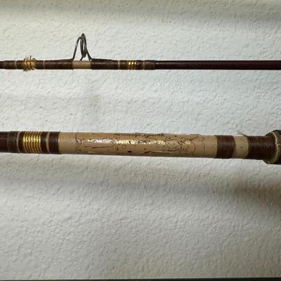 BIBBED RAIN PANTS, FISHING POLES, POLE HOLDER AND TUBE