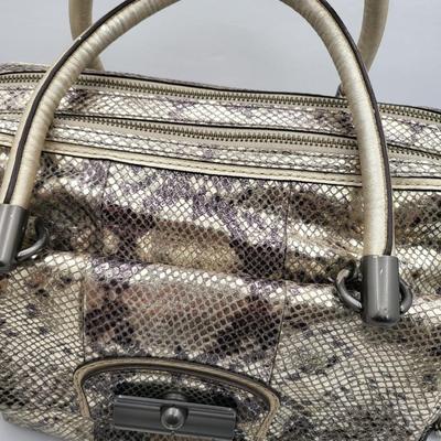 Metallic Python Snakeskin Print COACH Handbag
