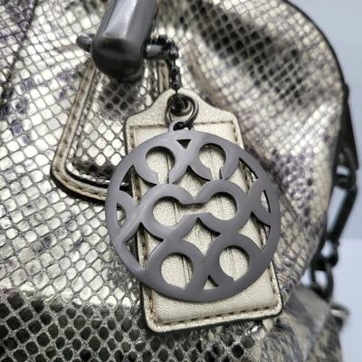 Metallic Python Snakeskin Print COACH Handbag