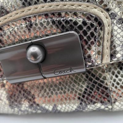 Metallic Python Snakeskin Print COACH Handbag