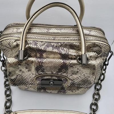 Metallic Python Snakeskin Print COACH Handbag