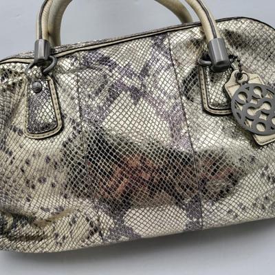 Metallic Python Snakeskin Print COACH Handbag