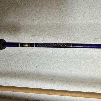 2 FISHING POLES W/REELS AND A FISH GAFF