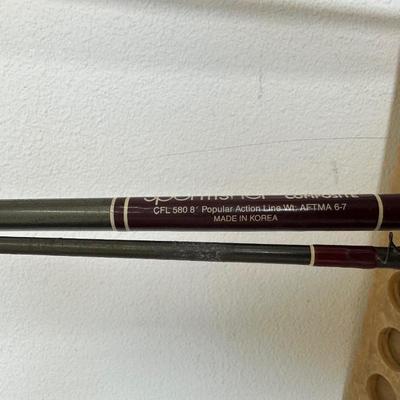 2 FISHING POLES W/REELS AND A FISH GAFF