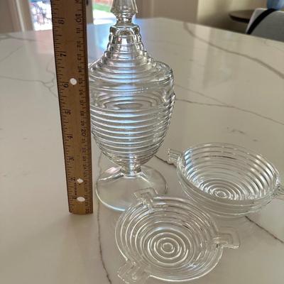 Manhattan Glass Candy Dish and 2 small bowls