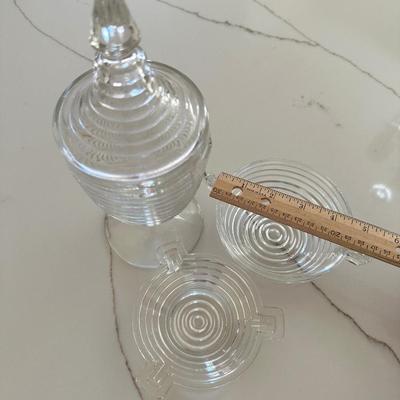 Manhattan Glass Candy Dish and 2 small bowls
