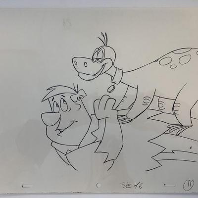 The Flintstones original hand drawn artwork for cartoon
