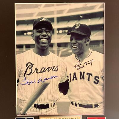 Hank Aaron / Willie Mays signed photo