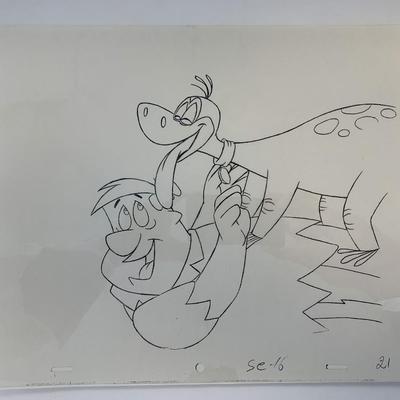 The Flintstones original hand drawn artwork for cartoon