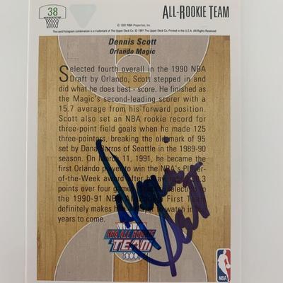 Dennis Scott signed basketball card