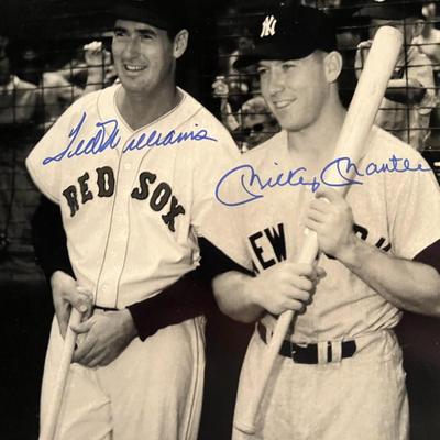  Mickey Mantle and Ted Williams signed photo