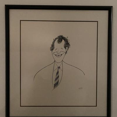 Al Hirschfeld signed David Letterman numbered litho