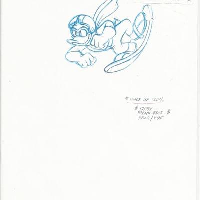 Disney Donald Duck original hand drawn art for Parker Bros. Hasbro Crazy 8's card game