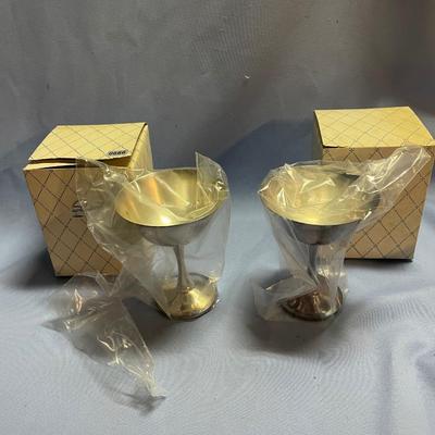Salem champagne silver plate goblets