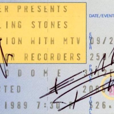 Rolling Stones signed concert tickets