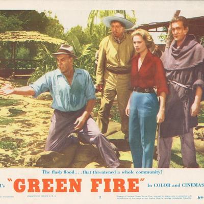 Green Fire 1954 original vintage lobby card