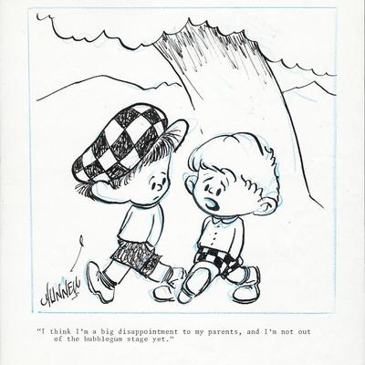 John F. Dunnett hand drawn and signed sketch