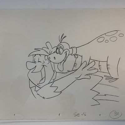 The Flintstones original hand drawn artwork for cartoon