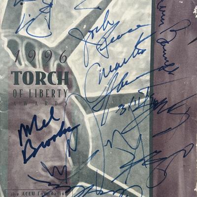 1996 Torch Of Liberty Awards Signed Program