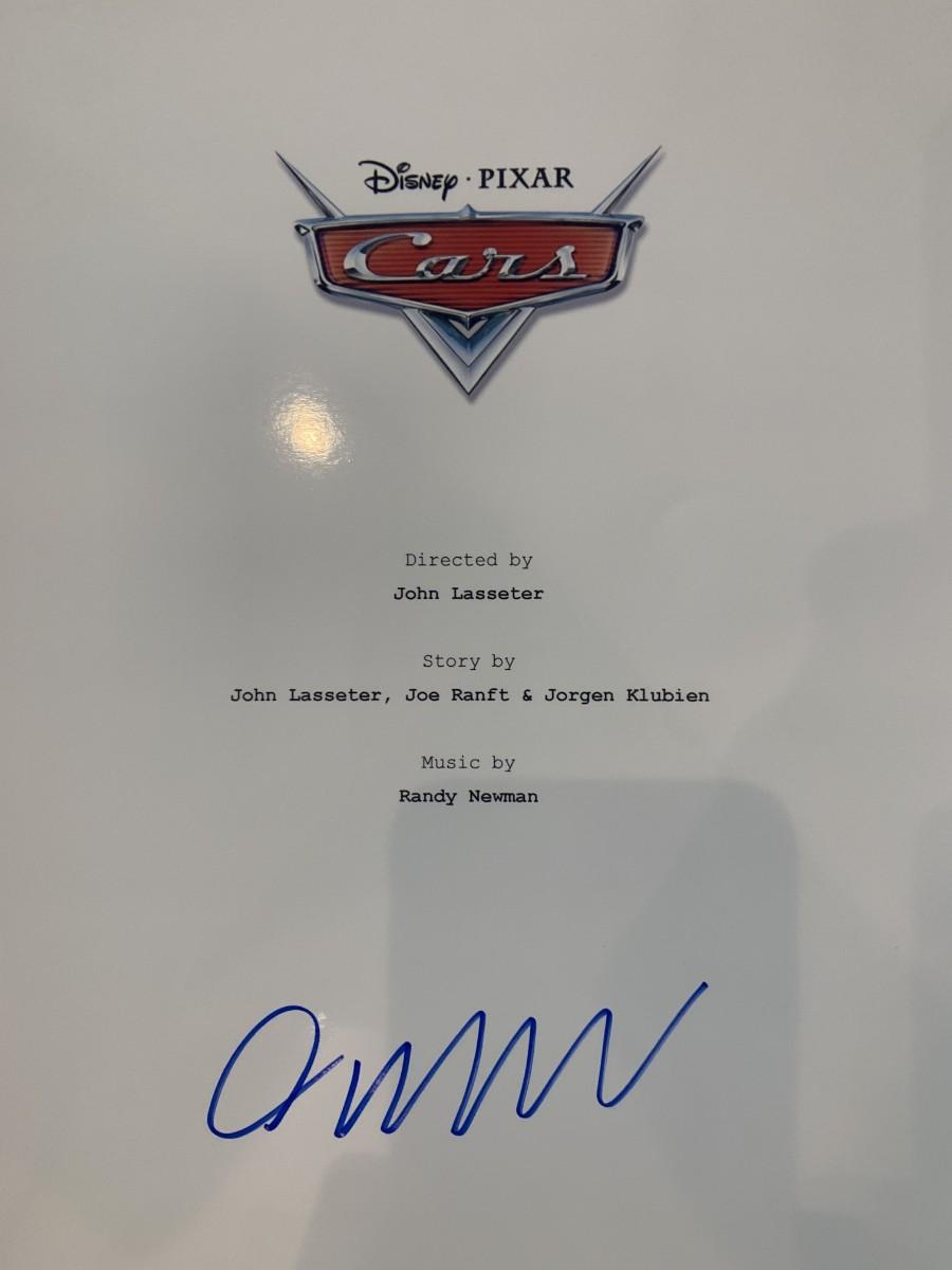 Owen Wilson Cars signed script cover | EstateSales.org