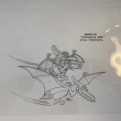 The Flintstones original hand drawn artwork for cartoon