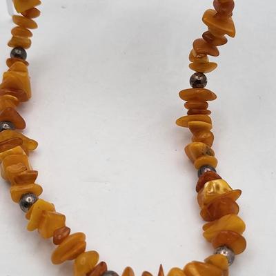 Amber Necklace, 925 Amber Ring + Bonus Amber Stretch Bracelet